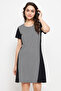 Sassy Stripes Short Night Dress in Black - 100% Cotton