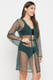 Chic Basic Sheer Robe in Green - 3