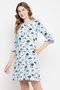 Sheep Print Long Sleep Tee in Baby Blue - 100% Cotton - 4