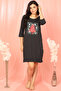 Christmas Print Short Night Dress in Dark Grey - 100% Cotton - 2