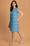 Monster Emoji Print Short Night Dress in Sky Blue - 100% Cotton - 2
