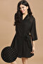 Shimmer Print Robe in Black- Georgette