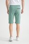 Moss Green Side Stripe Embroidery Detailed Men's Shorts with Hidden Zipper - 6
