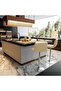Homall Modern Swivel Bar Stools Set of 2, Adjustable Height PU Leather Counter Stools - Beige - 6
