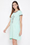 Text Print Short Nightdress in Mint Green - 100% Cotton - 3