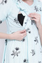 Pretty Florals Mid Length Feeding Night Dress in Sky Blue - Rayon - 6