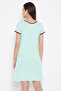 Text Print Short Nightdress in Mint Green - 100% Cotton - 5