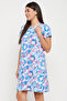 Tie-Dye Print Short Nighty in Sky Blue - 100% Cotton - 4