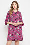 Sheep Print Short Nighty in Mauve - 100% Cotton - 2