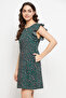 Animal Print Long Sleep Tee in Green - Rayon - 3
