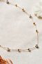 Stone Ball Chain Necklace / Gold Plated - 4