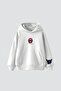 Her Damon Printed Oversize Unisex White Hoodie
