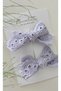 Girl's 2-Piece Scallop Lace Bow Clip Hairpin – 3-10 Years Old School Hairpin, Handmade Hair Accessory - 3