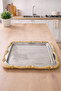 Metal Square Corded Serving Tray 23X23 cm |   Modern and Decorative Presentation Tray - 4