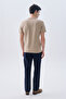 Men's Beige Color Crew Neck T-Shirt - 2
