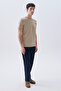 Men's Beige Color Crew Neck T-Shirt - 3