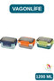 1200 ml 3 Compartment Stainless Steel Lunchbox - 3 Colors - 3
