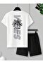 Men's Vibes Printed T-Shirt and Shorts Top and Bottom Set - 3