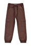 Civil Boys' Elastic Waist Cargo Pants with Pockets |   Linen |   School Nursery and Daily Use - Brown