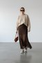 Women's Brown Lace Tulle Lined Maxi Skirt