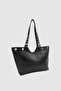 Forlin Adjustable Strap Metal Ring Detailed Shoulder Bag Black - 2