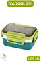 1200 ml 3 Compartment Stainless Steel Lunchbox - 3 Colors