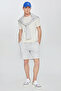 Men's Gray Cotton Standard Fit Regular Cut Tie-Waist Knitted Sports Shorts with Side Pockets - 7