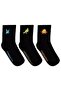 Dinosaur Embroidery 3-Piece Socks for Boys 2-12 Years - Standard 8-9 Years