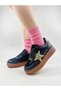 Girl's Glittery Star Detailed Black Sneaker Lace-Up Casual Sports Shoes 5006