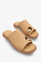 Megie Women's Casual Slippers with Genuine Leather Accessories - Caramel - 2