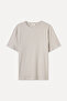 Men's Stone Color Loose Fit Crew Neck T-Shirt - 4