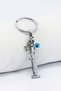 Silver Colored Star Evil Eye Beaded Metal Letter I Keychain / Letter Bag Ornament