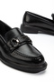 Women's Patent Leather Buckle Thick Sole Loafer Shoes - 3