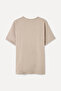 Men's Beige Color Crew Neck T-Shirt - 5