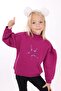 Girl's Relax Fit High Neck Drop Shoulder Cuffed Sweatshirt - 3 Thread Ruffled