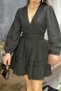 Voleria Lace Detailed V-Neck Flounce Mini Dress - 4