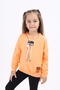 Girl's Relax Fit Crew Neck Drop Shoulder Printed Sweatshirt - Lace Detail & 2 Strands