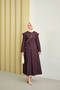 Women's Cross-Zipper Detailed Sewing Detail Skirt Suit Purple