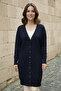 Patterned Cardigan N3290 Navy Blue - 2