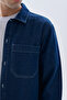 Men's Indigo Regular Fit Double Pocket Long Sleeve Jean Shirt - 3