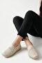 Nerdas Women's Genuine Leather Casual Shoes - Ecru - 6