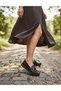 Non-Slip Flat Sole Brown Crinkled Shiny Soft Daily Women's Babat Shoes - 4