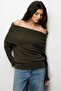 Mixray Loose Cut Ribbed Madonna Collar Sweater - 3