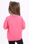 Girl's Relax Fit Crew Neck Drop Shoulder Printed Sweatshirt - Lace Detail & 2 Strands - 2