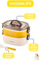 1200 ml Steel Lunchbox-Food Container with 3 Compartments - 2