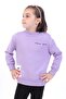Girl's Printed Relax Fit High Neck Drop Shoulder Sweatshirt - Left Shoulder Snap Fastener