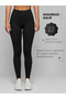 Women's Premium Ribbed High Waist Gathering Black Leggings Flexible Daily Sports Basic Long Leggings - 3