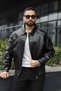 Retro Carbon Leather Oversize Loose Fit Bomber Leather Jacket