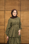 Women's Scallop Flounce Belt Detail Dress Green - 4