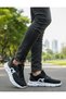 04342 Black and White Men's Daily Sports Jogging Walking Shoes Lightweight Orthopedic Sole
